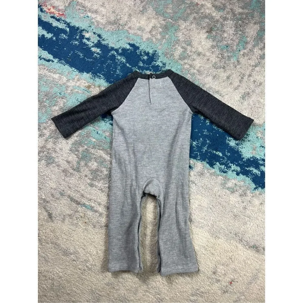 Nwt Mudpie Infants Pumpkin Waffle Romper 3/6m